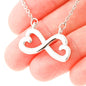 Gift for Wife, Heart Necklace, Infinity Hearts, Anniversary Gift for wife, Love note gift, Gift from Husband