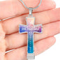 Crucifix, Personalized gift, Christian gift, Engraved jewelry, Cross, Gift for Teen, Through Jesus Christ, Scripture Gift