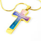 Crucifix, Personalized gift, Christian gift, Engraved jewelry, Cross, Gift for Teen, Through Jesus Christ, Scripture Gift