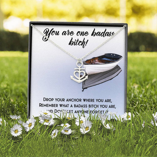 Best Friend Necklace, Anchor necklace, Friendship gift, best friend gift, Badass bitch, anchor