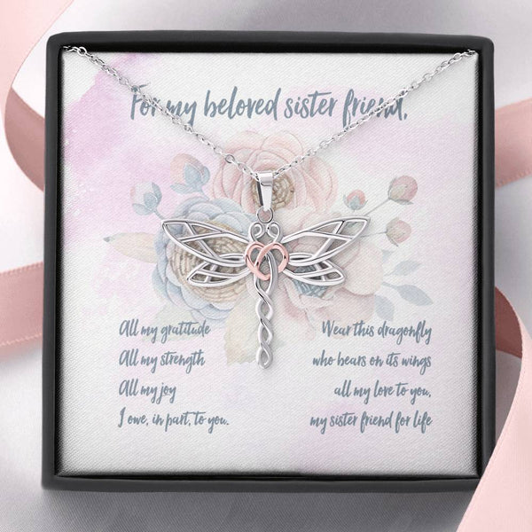 Dragonfly Necklace, Personalized gift, Gift for sister, Gift for friend, Dragonfly jewelry, Dragonfly gift, Rosegold, Stainless Steel